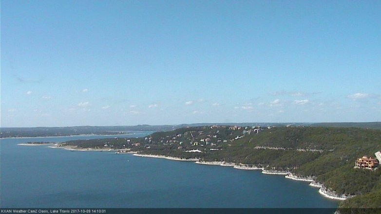 Lake Travis webcam, October 9, 2017 1:25 PM CT