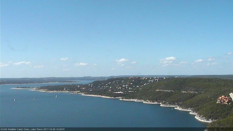 Lake Travis webcam, October 9, 2017 1:50 PM CT