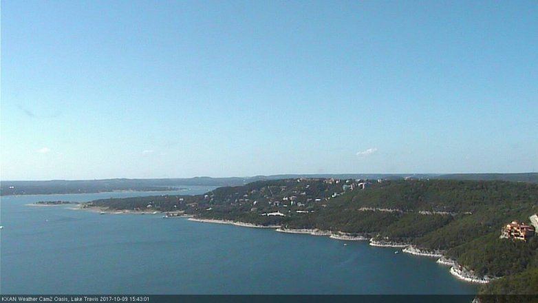 Lake Travis webcam, October 9, 2017 2:55 PM CT