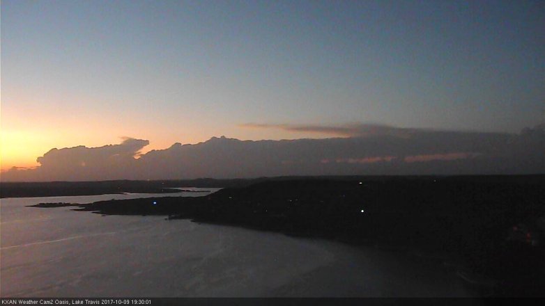 Lake Travis webcam, October 9, 2017 7:00 PM CT