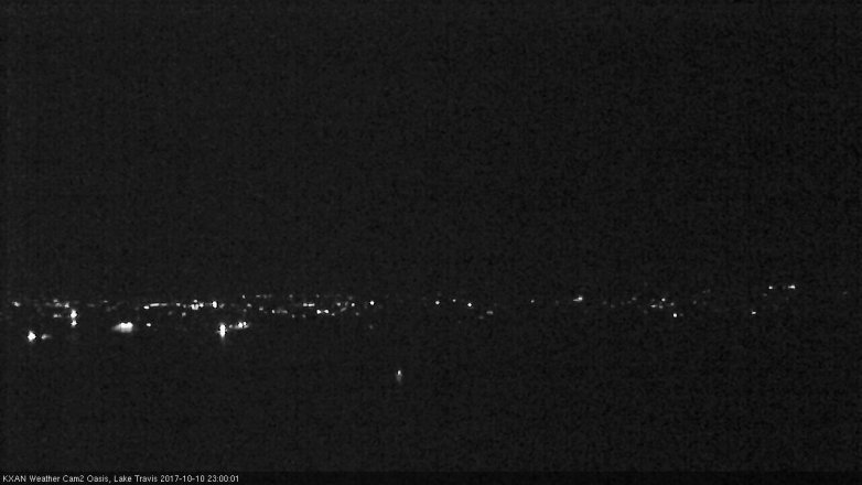 Lake Travis webcam, October 10, 2017 10:30 PM CT