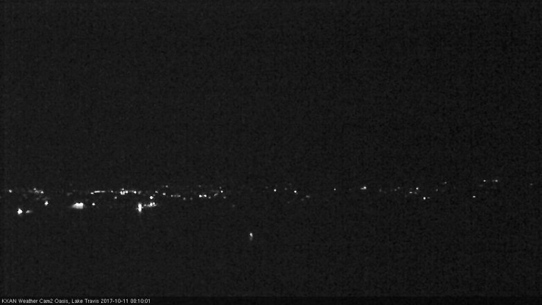 Lake Travis webcam, October 10, 2017 11:30 PM CT