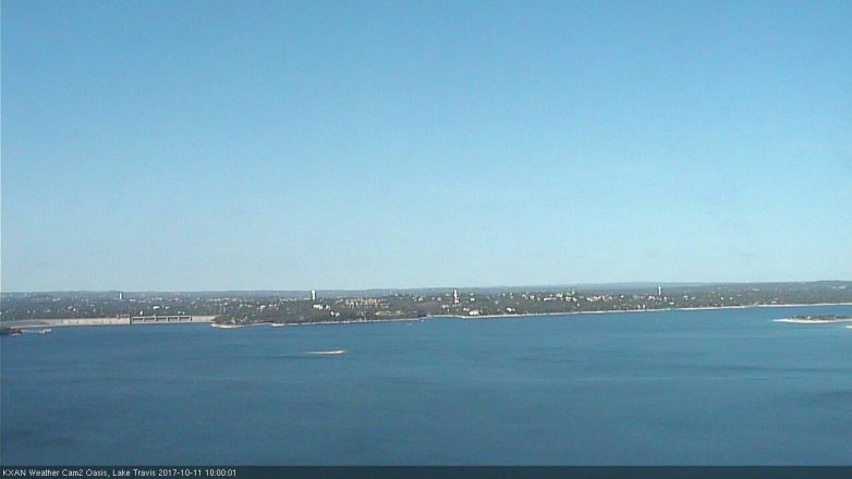 Lake Travis webcam, October 11, 2017 9:30 AM CT