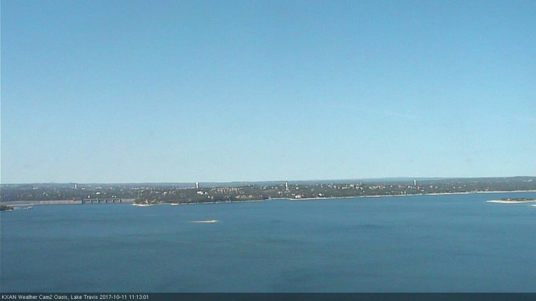 Lake Travis webcam, October 11, 2017 10:45 AM CT