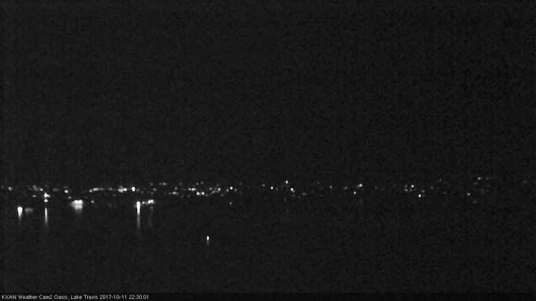 Lake Travis webcam, October 11, 2017 9:45 PM CT