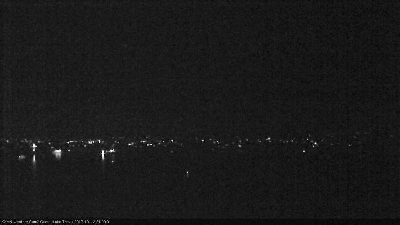 Lake Travis webcam, October 12, 2017 8:20 PM CT