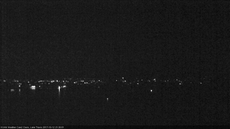 Lake Travis webcam, October 12, 2017 9:00 PM CT