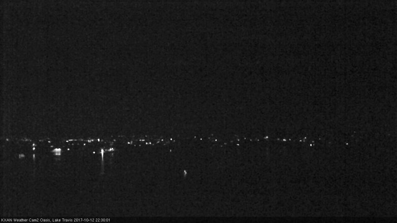 Lake Travis webcam, October 12, 2017 9:50 PM CT