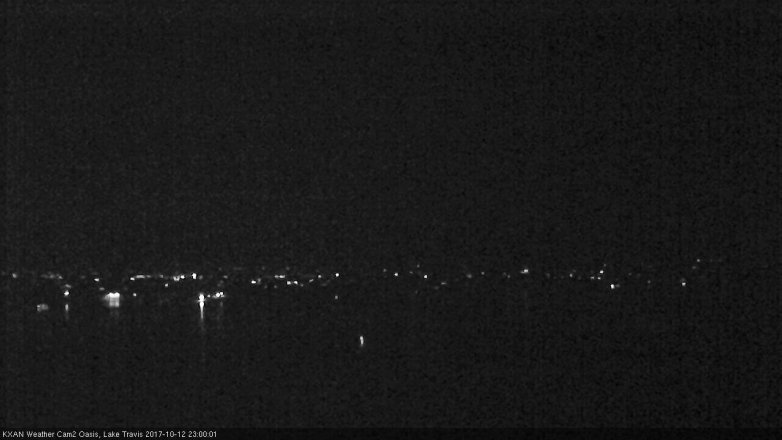 Lake Travis webcam, October 12, 2017 10:30 PM CT