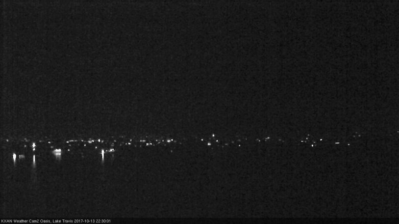 Lake Travis webcam, October 13, 2017 10:00 PM CT