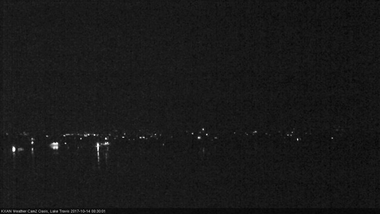 Lake Travis webcam, October 13, 2017 11:50 PM CT