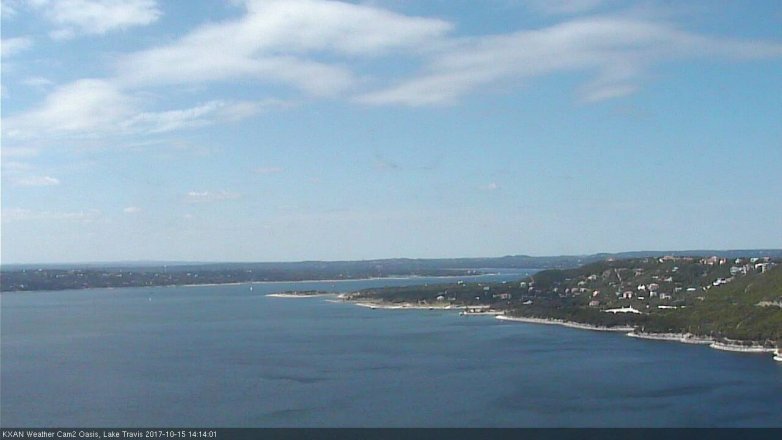 Lake Travis webcam, October 15, 2017 1:40 PM CT