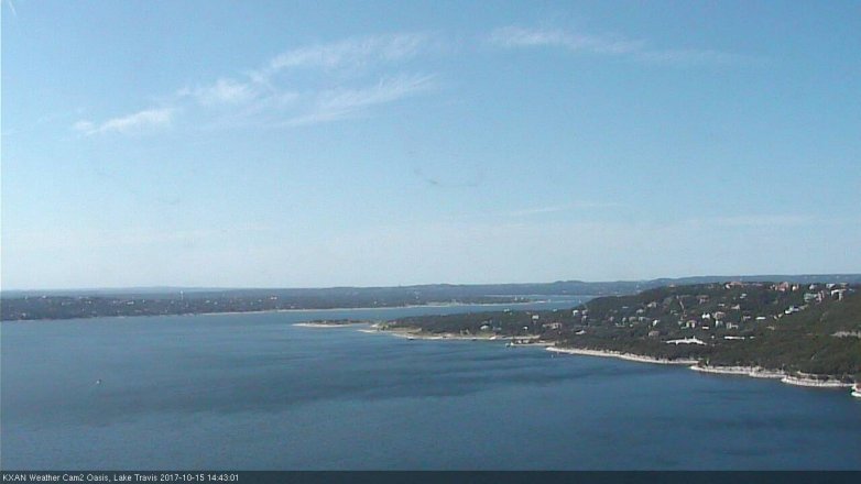 Lake Travis webcam, October 15, 2017 1:55 PM CT