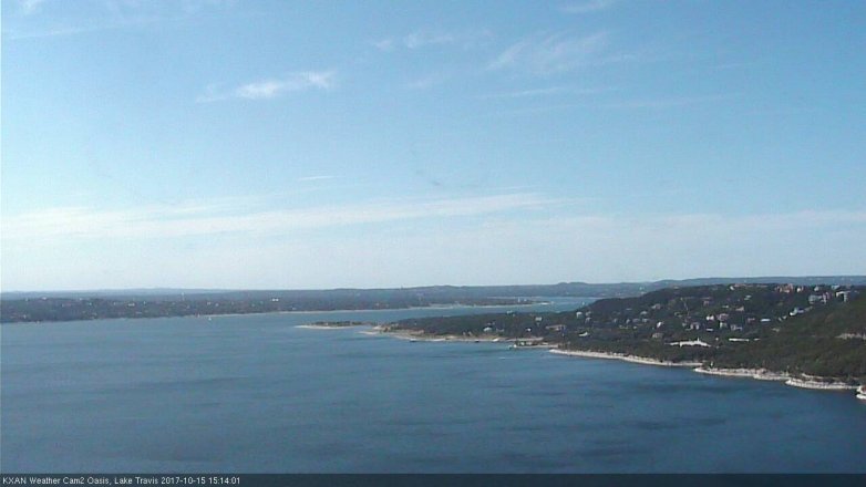 Lake Travis webcam, October 15, 2017 2:35 PM CT