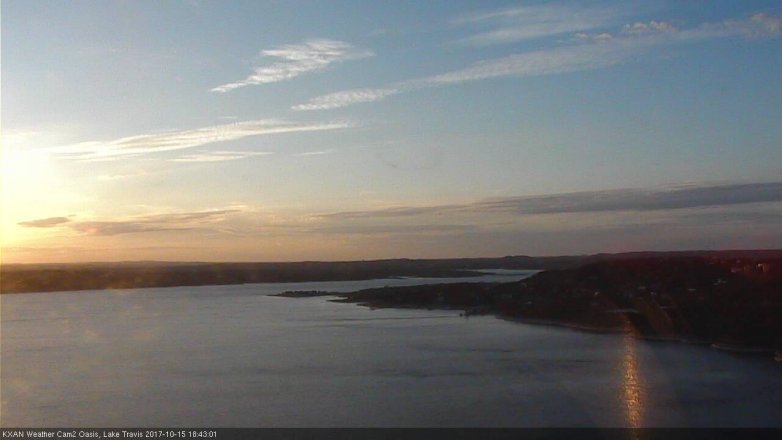 Lake Travis webcam, October 15, 2017 6:05 PM CT