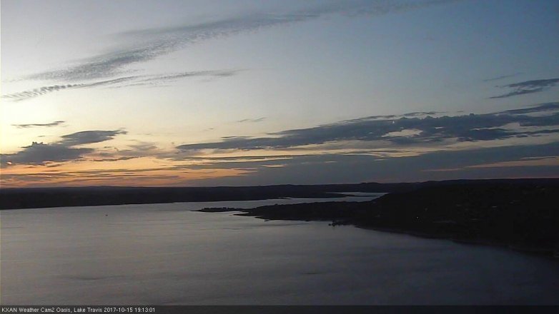 Lake Travis webcam, October 15, 2017 6:20 PM CT