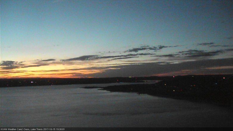 Lake Travis webcam, October 15, 2017 6:45 PM CT