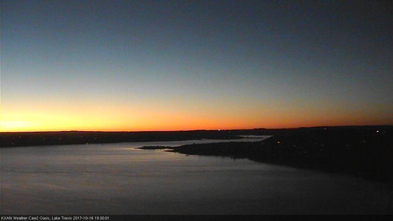Lake Travis webcam, October 16, 2017 6:50 PM CT
