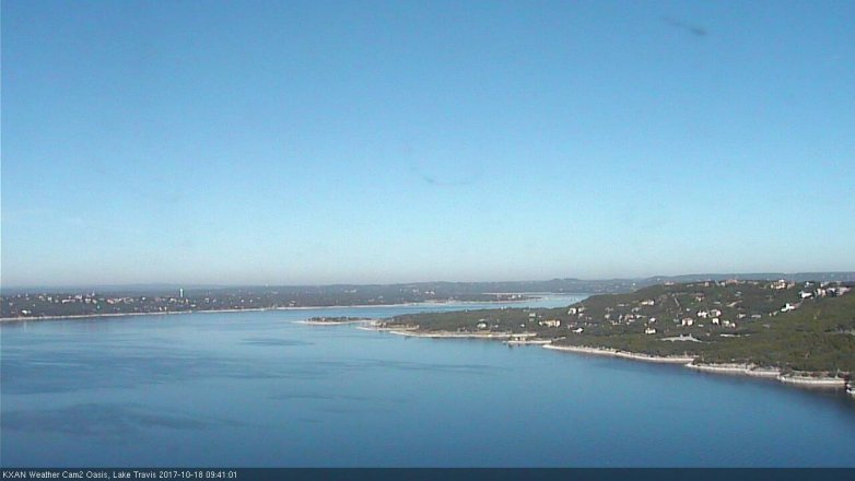 Lake Travis webcam, October 18, 2017 9:00 AM CT