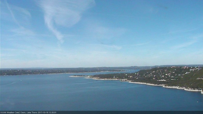 Lake Travis webcam, October 18, 2017 12:35 PM CT
