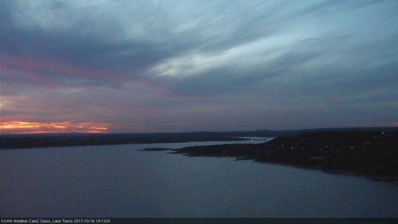 Lake Travis webcam, October 18, 2017 6:30 PM CT