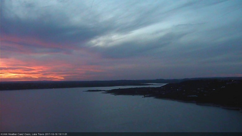 Lake Travis webcam, October 18, 2017 6:35 PM CT