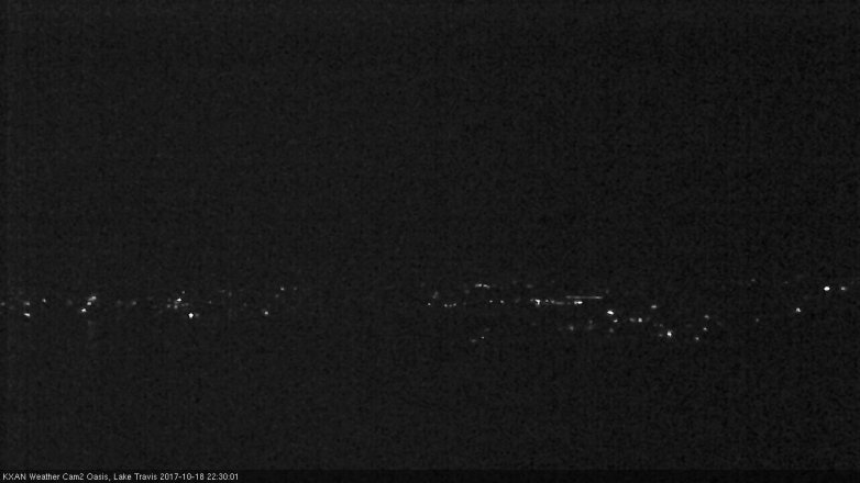 Lake Travis webcam, October 18, 2017 10:00 PM CT