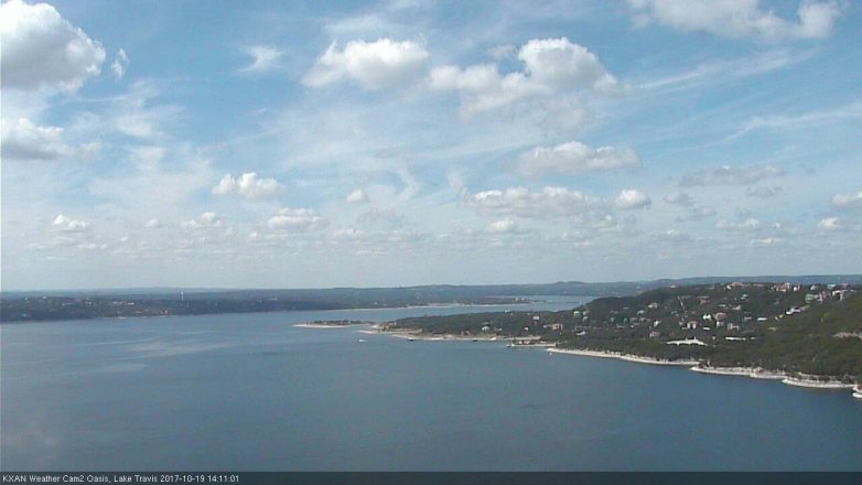 Lake Travis webcam, October 19, 2017 1:35 PM CT