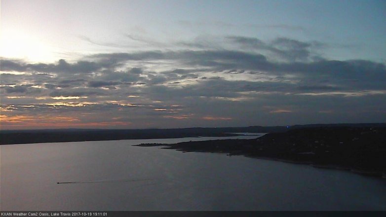 Lake Travis webcam, October 19, 2017 6:25 PM CT
