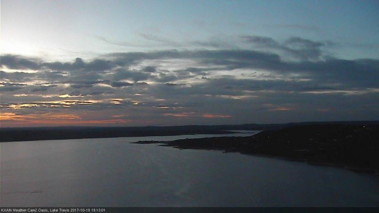 Lake Travis webcam, October 19, 2017 6:45 PM CT