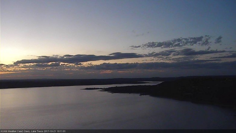Lake Travis webcam, October 21, 2017 6:30 PM CT