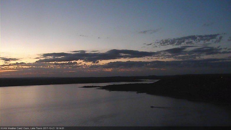 Lake Travis webcam, October 21, 2017 6:40 PM CT