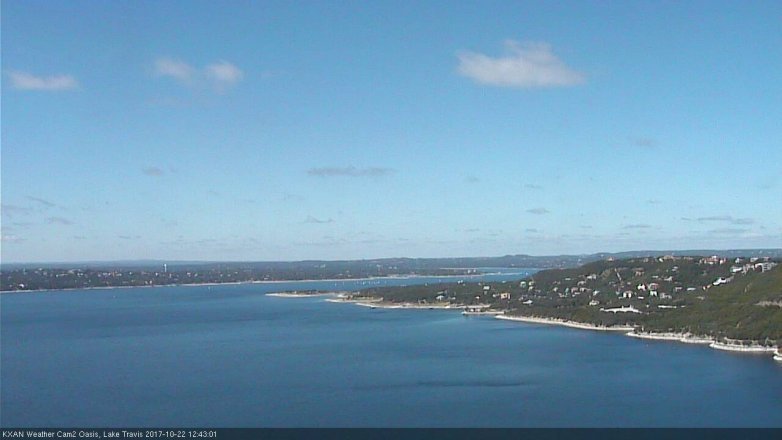 Lake Travis webcam, October 22, 2017 12:00 PM CT