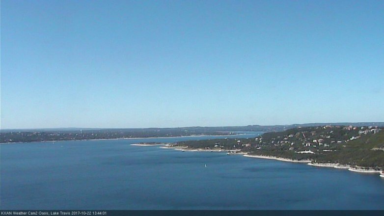 Lake Travis webcam, October 22, 2017 1:15 PM CT