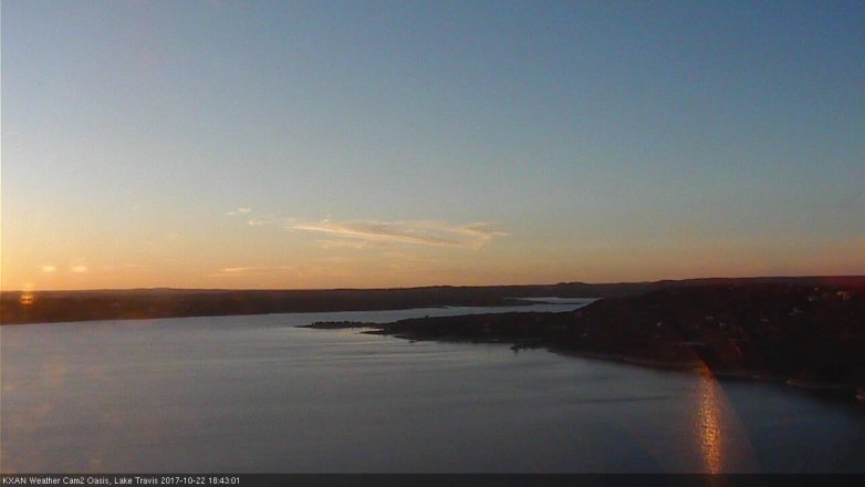 Lake Travis webcam, October 22, 2017 6:05 PM CT