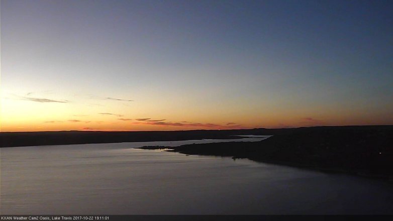 Lake Travis webcam, October 22, 2017 6:15 PM CT