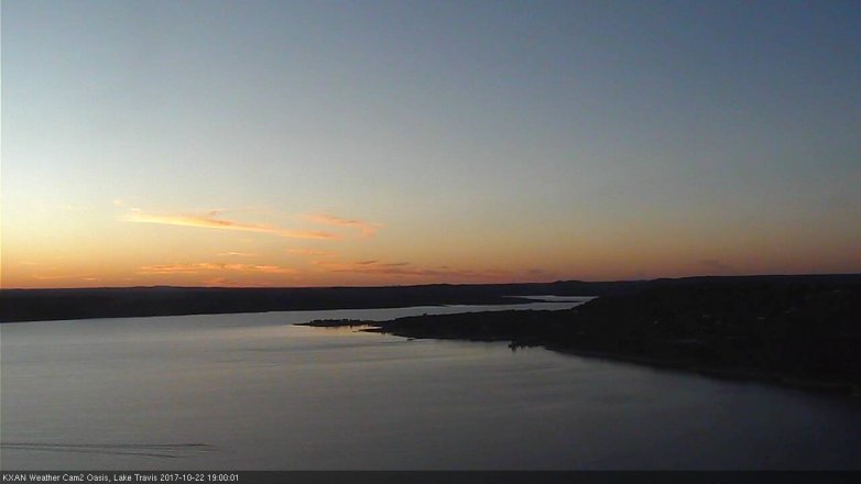 Lake Travis webcam, October 22, 2017 6:20 PM CT