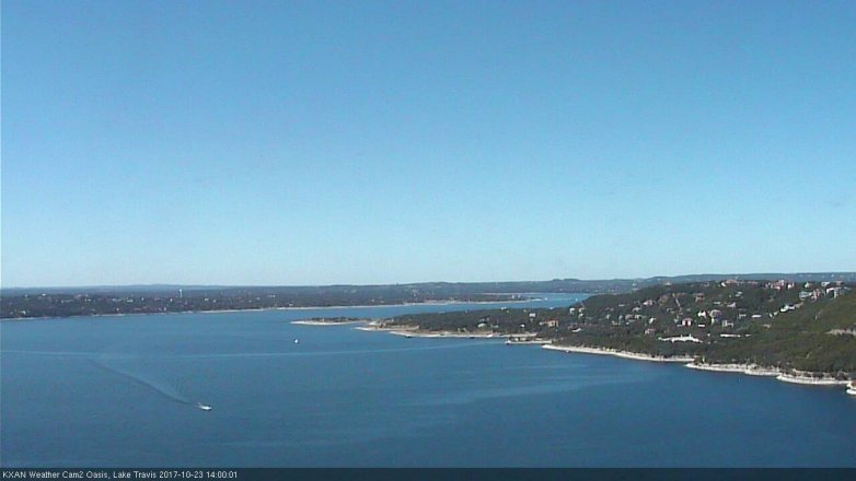 Lake Travis webcam, October 23, 2017 1:20 PM CT