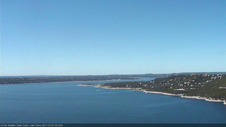 Lake Travis webcam, October 23, 2017 1:45 PM CT