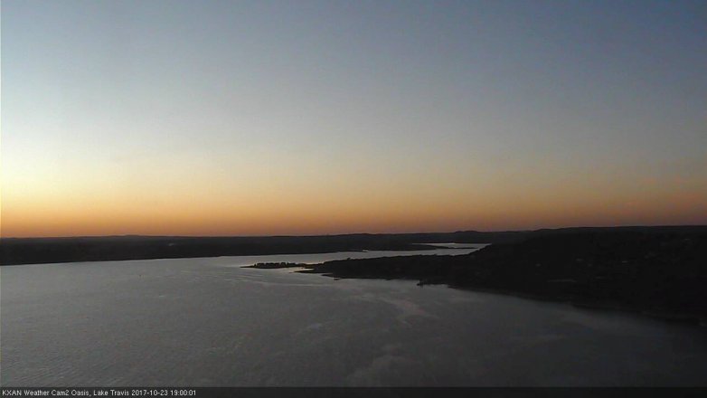 Lake Travis webcam, October 23, 2017 6:25 PM CT