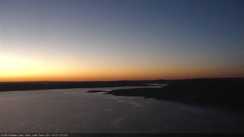 Lake Travis webcam, October 23, 2017 6:45 PM CT