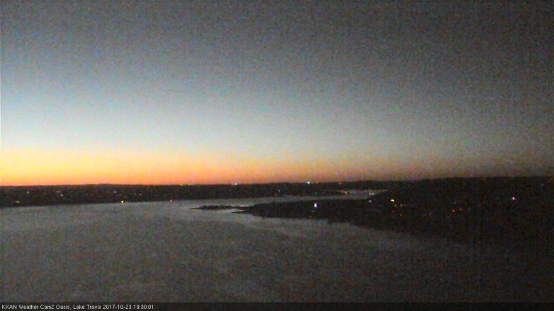 Lake Travis webcam, October 23, 2017 6:55 PM CT