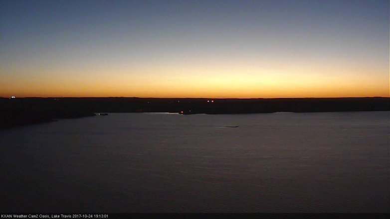 Lake Travis webcam, October 24, 2017 6:30 PM CT