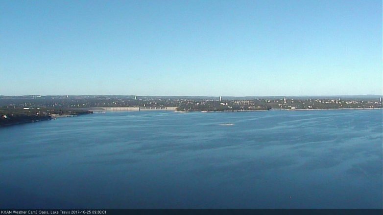 Lake Travis webcam, October 25, 2017 9:00 AM CT