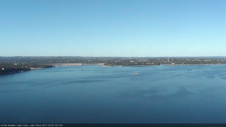Lake Travis webcam, October 25, 2017 9:30 AM CT