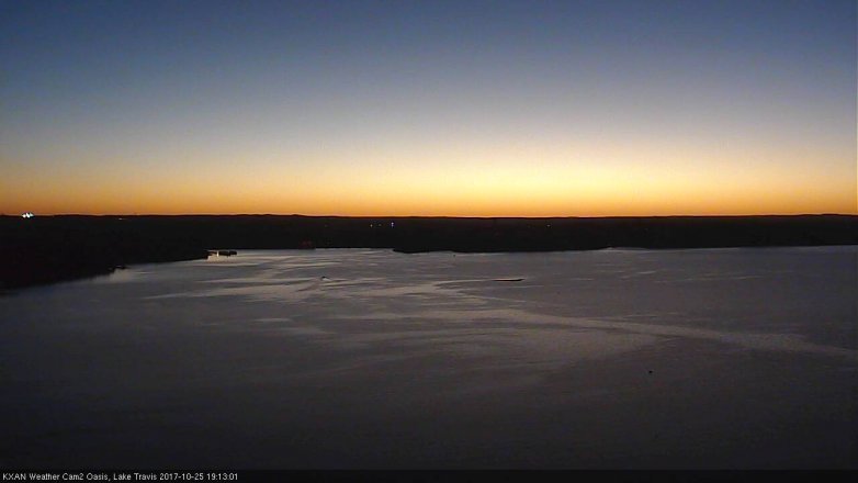 Lake Travis webcam, October 25, 2017 6:30 PM CT