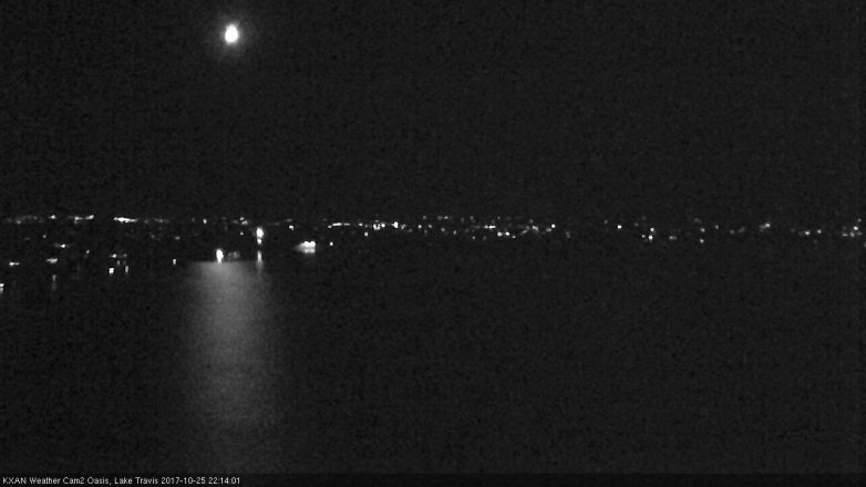 Lake Travis webcam, October 25, 2017 9:30 PM CT