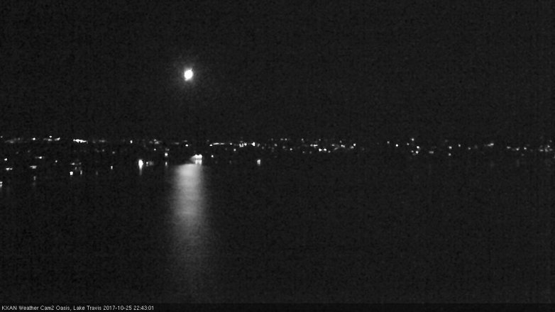 Lake Travis webcam, October 25, 2017 10:00 PM CT