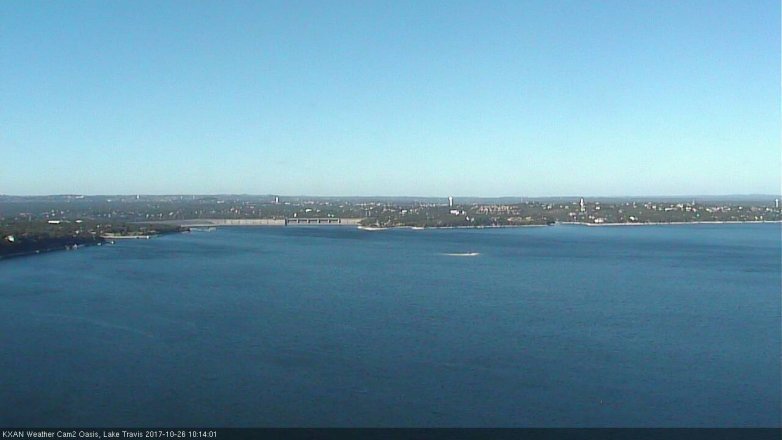Lake Travis webcam, October 26, 2017 9:30 AM CT