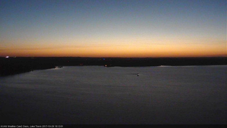Lake Travis webcam, October 26, 2017 6:45 PM CT